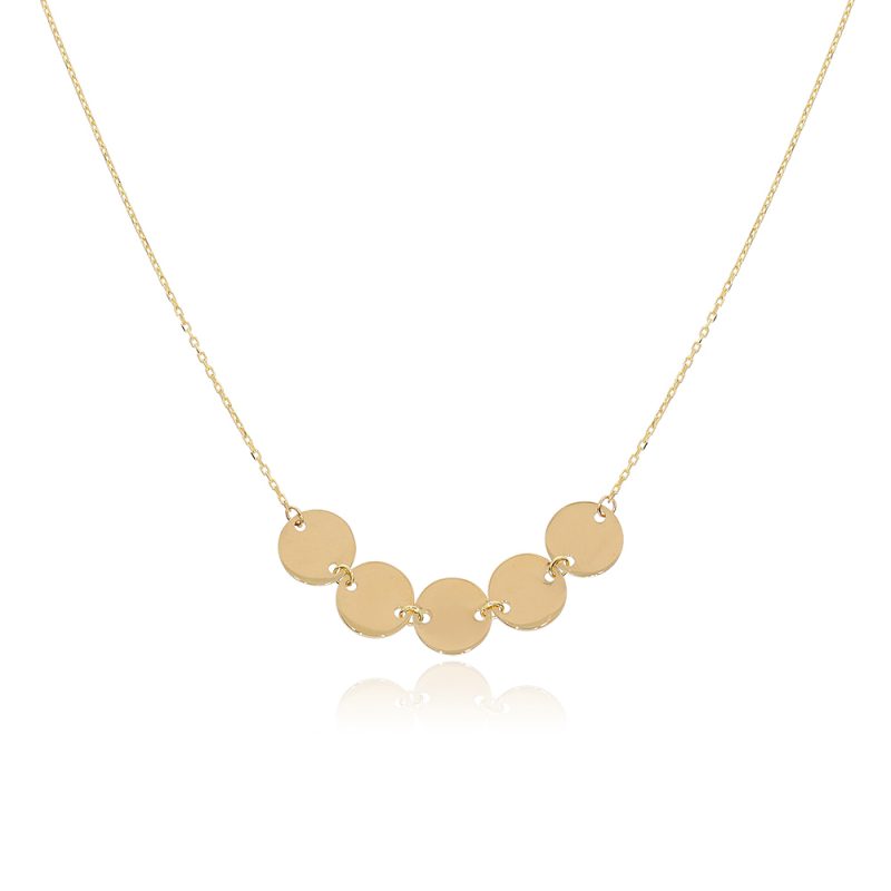 NSG001 Chain Necklace, Coins Silhouette  | Colibri Gold Jewelry