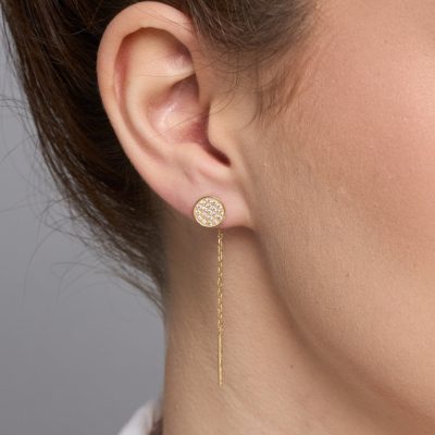 Thread Earrings Yellow Gold Jewelry | www.colibrigold.com | Fine Gold Jewelry