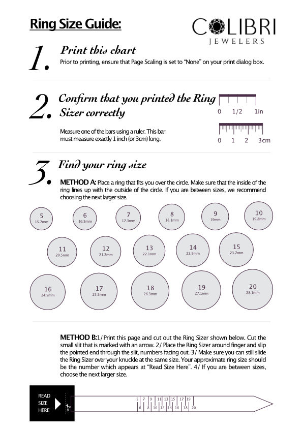 Ring Size Guide - Premium Gold Jewelry | COLIBRI